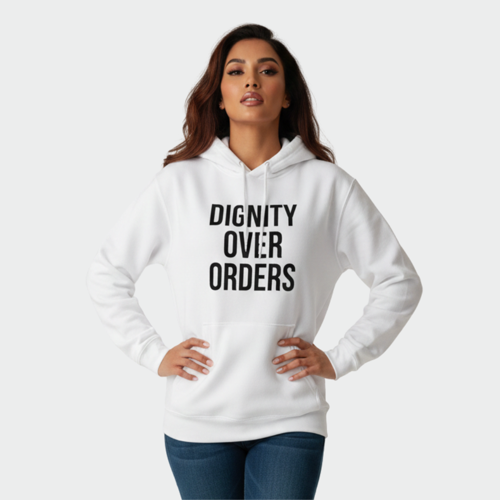 RAW TRUTH® DIGNITY OVER ORDERS Statement Apparel Moral Logic Series