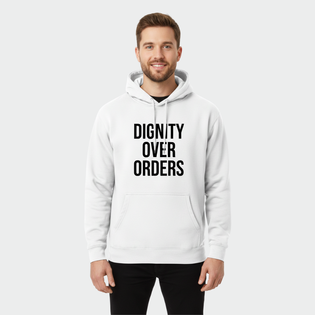 RAW TRUTH® DIGNITY OVER ORDERS Statement Apparel Moral Logic Series