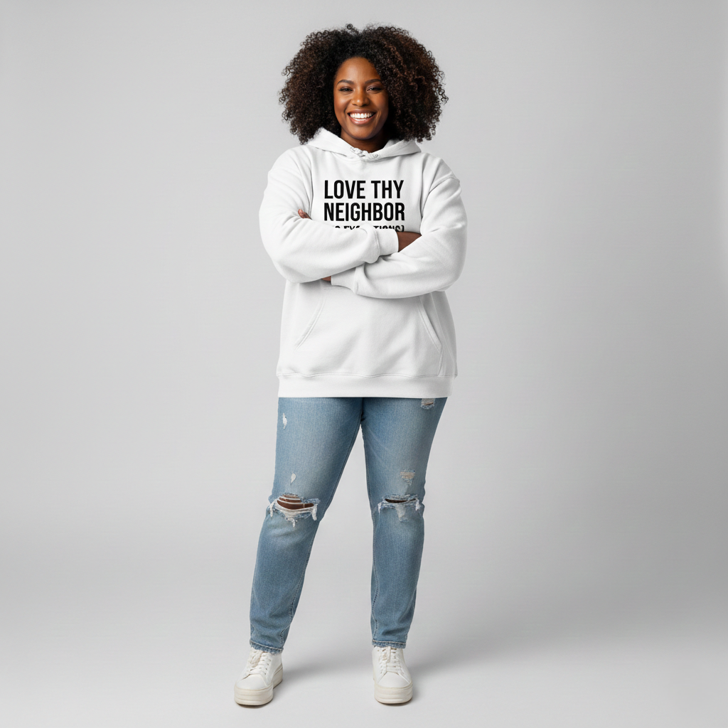 RAW TRUTH® Love Thy Neighbor No Exceptions Radical Compassion Unisex Hoodie | Sovereign Humanity Series