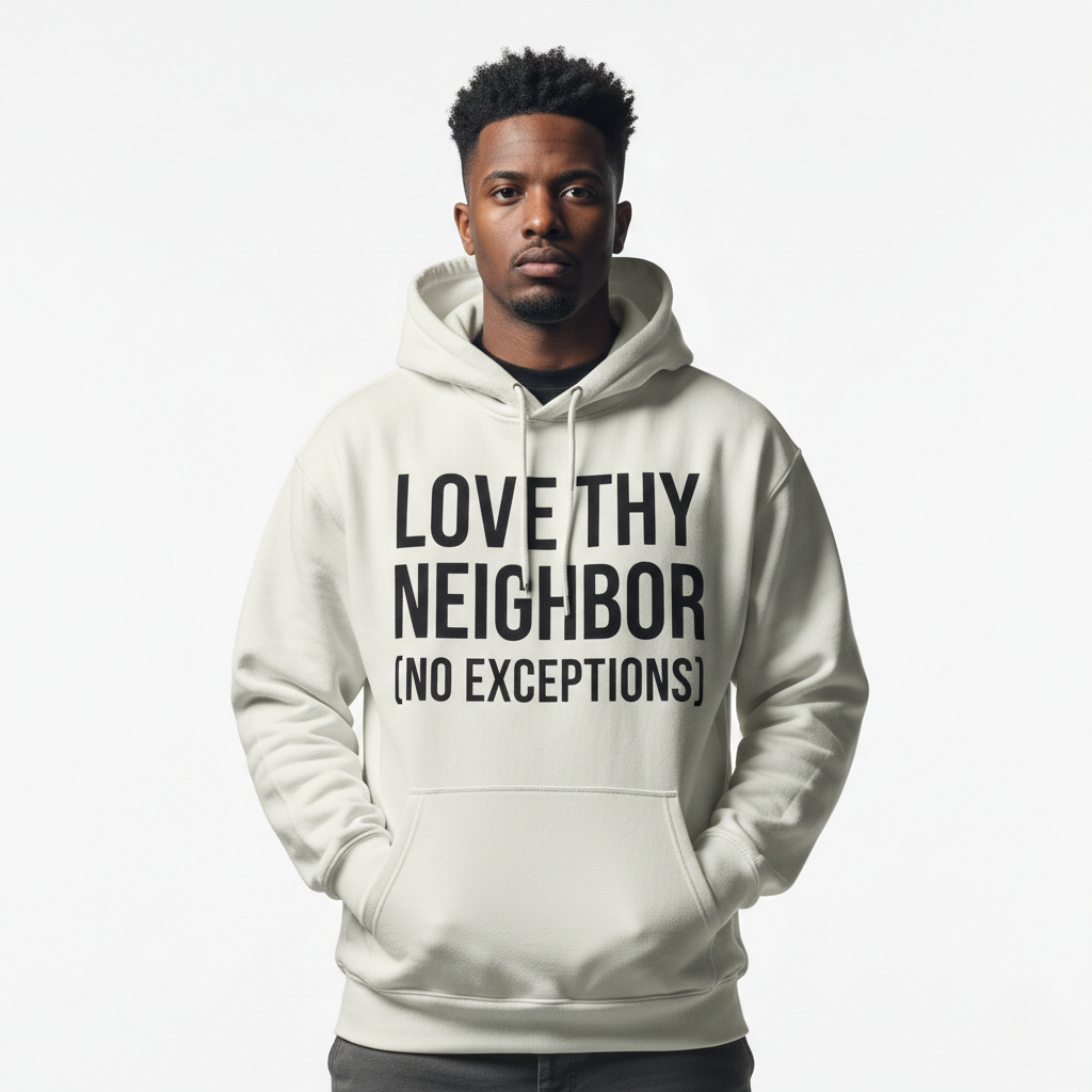 RAW TRUTH® Love Thy Neighbor No Exceptions Radical Compassion Unisex Hoodie | Sovereign Humanity Series